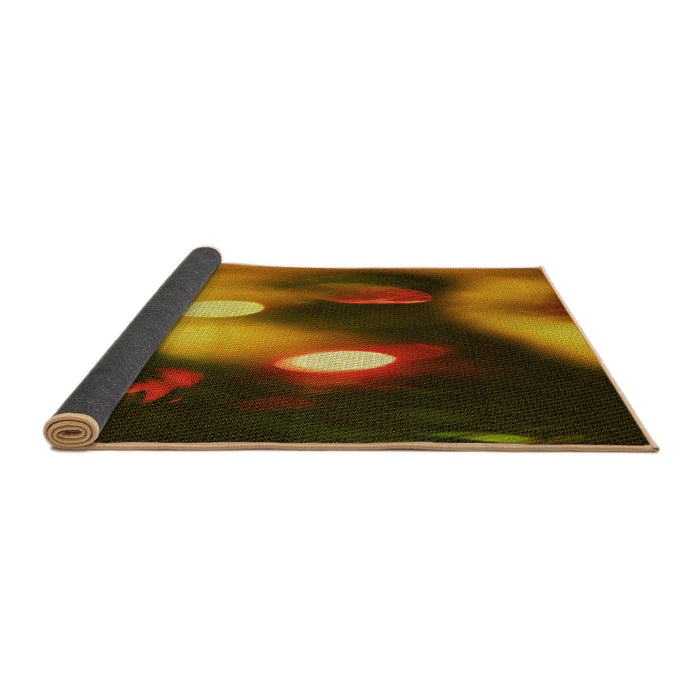 Thickness of Patterned Red Rug, pat153yw