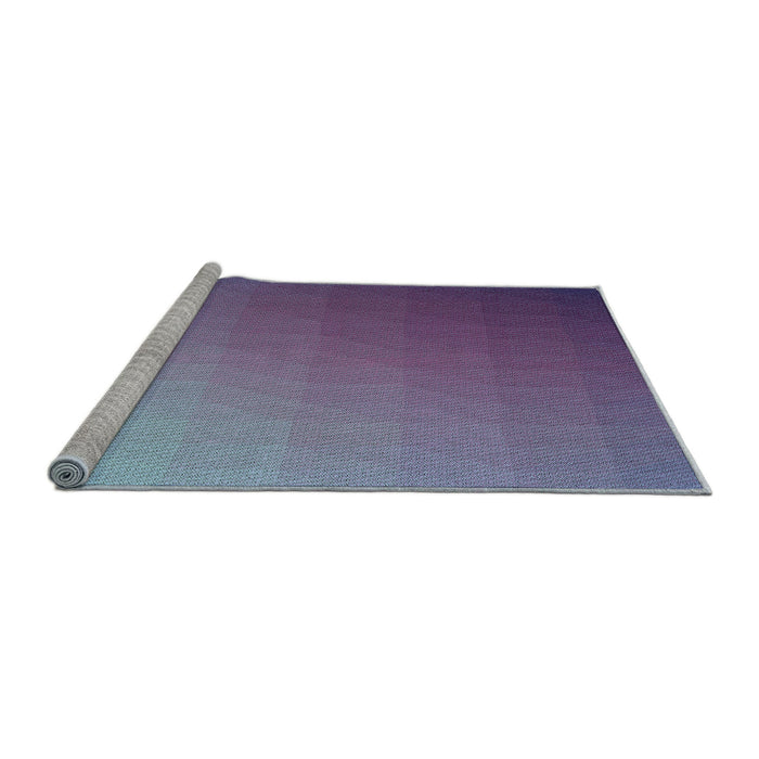 Sideview of Machine Washable Transitional Light Purple Blue Rug, wshpat1530lblu