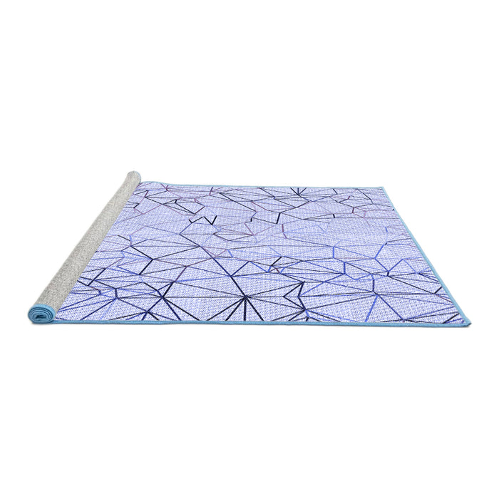 Sideview of Machine Washable Transitional Lavender Blue Rug, wshpat1531blu