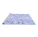 Sideview of Machine Washable Transitional Lavender Blue Rug, wshpat1531blu