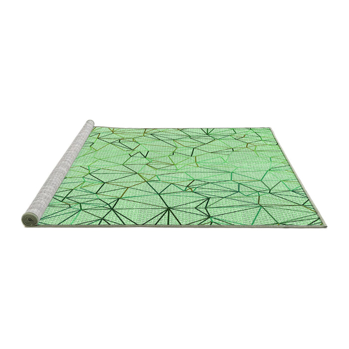 Sideview of Machine Washable Transitional Mint Green Rug, wshpat1531grn