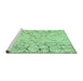 Sideview of Machine Washable Transitional Mint Green Rug, wshpat1531grn