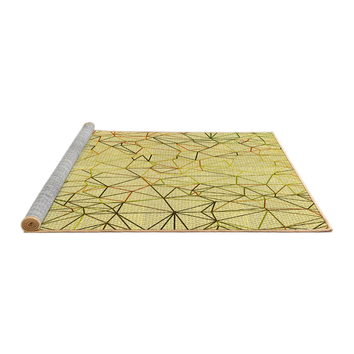 Sideview of Machine Washable Transitional Sun Yellow Rug, wshpat1531yw