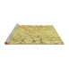 Sideview of Machine Washable Transitional Sun Yellow Rug, wshpat1531yw