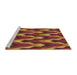 Sideview of Machine Washable Transitional Tomato Red Rug, wshpat1532brn