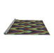 Sideview of Machine Washable Transitional Khaki Green Rug, wshpat1532lblu