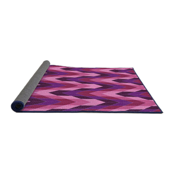 Thickness of Patterned Medium Violet Red Pink Rug, pat1532pur