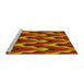 Sideview of Machine Washable Transitional Red Rug, wshpat1532yw