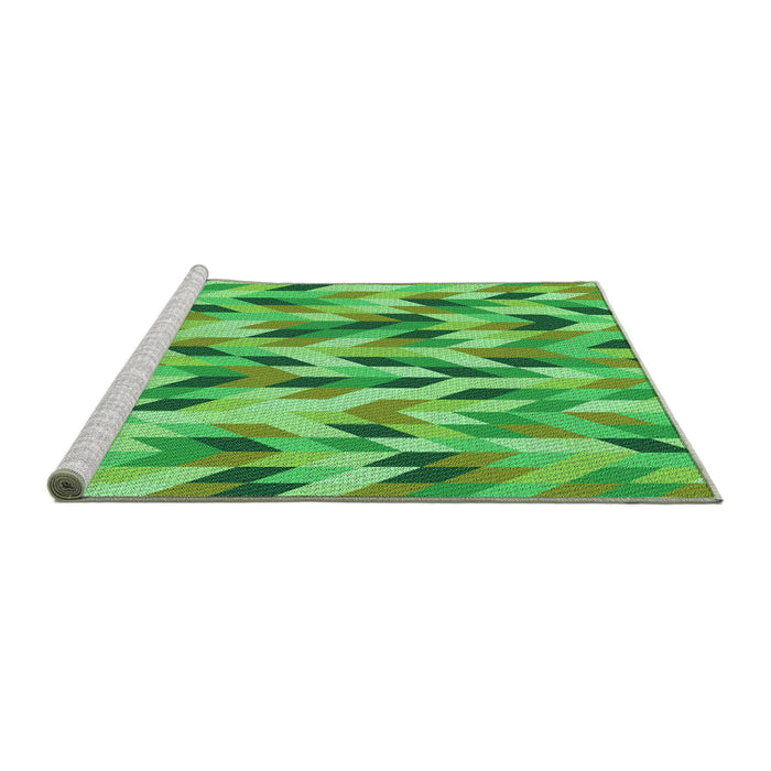 Sideview of Machine Washable Transitional Emerald Green Rug, wshpat1533grn