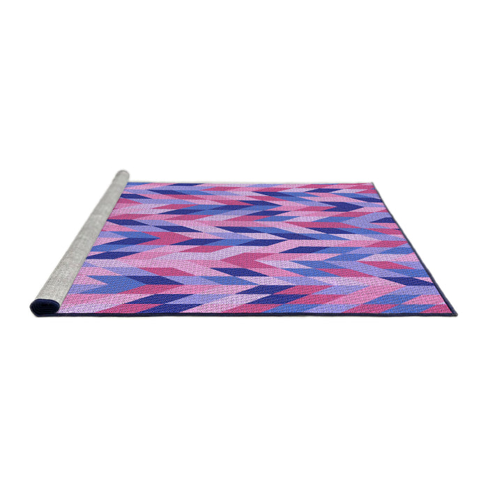 Sideview of Machine Washable Transitional Bright Lilac Purple Rug, wshpat1533pur