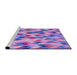 Sideview of Machine Washable Transitional Bright Lilac Purple Rug, wshpat1533pur