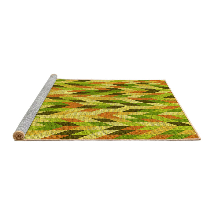 Sideview of Machine Washable Transitional Dark Bisque Brown Rug, wshpat1533yw