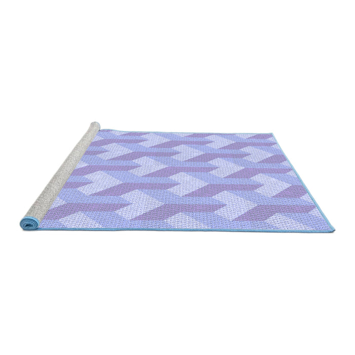 Sideview of Machine Washable Transitional Purple Mimosa Purple Rug, wshpat1534blu