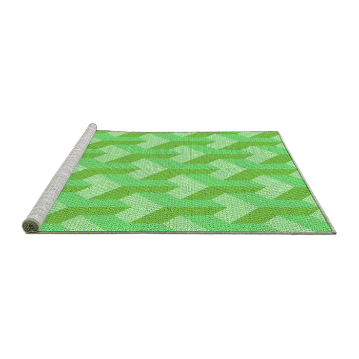 Sideview of Machine Washable Transitional Emerald Green Rug, wshpat1534grn