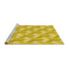 Sideview of Machine Washable Transitional Yellow Rug, wshpat1534yw