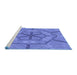 Sideview of Machine Washable Transitional Sky Blue Rug, wshpat1535blu