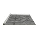 Sideview of Machine Washable Transitional Ash Gray Rug, wshpat1535gry