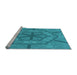 Sideview of Machine Washable Transitional Bright Turquoise Blue Rug, wshpat1535lblu