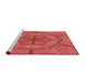 Sideview of Machine Washable Transitional Red Rug, wshpat1535rd