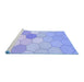 Sideview of Machine Washable Transitional Blue Rug, wshpat1536blu