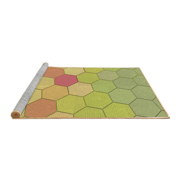 Sideview of Machine Washable Transitional Caramel Brown Rug, wshpat1536brn