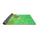 Thickness of Patterned Neon Green Rug, pat1536grn