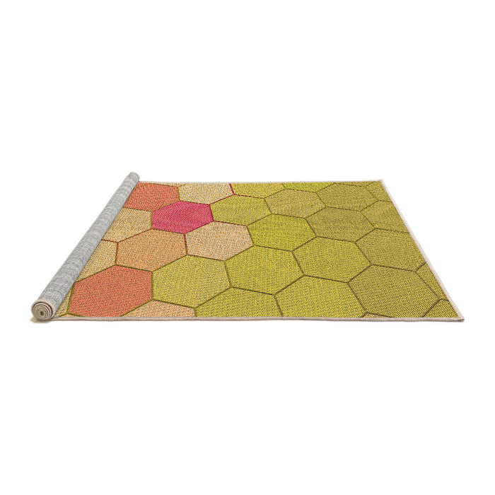 Sideview of Machine Washable Transitional Orange Rug, wshpat1536org