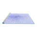 Sideview of Machine Washable Transitional Lavender Blue Rug, wshpat1537blu