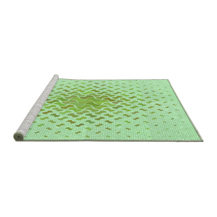 Sideview of Machine Washable Transitional Mint Green Rug, wshpat1537grn