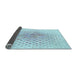 Thickness of Patterned Denim Blue Rug, pat1537lblu
