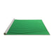 Sideview of Machine Washable Transitional Neon Green Rug, wshpat1538grn