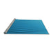 Sideview of Machine Washable Transitional Neon Blue Rug, wshpat1538lblu