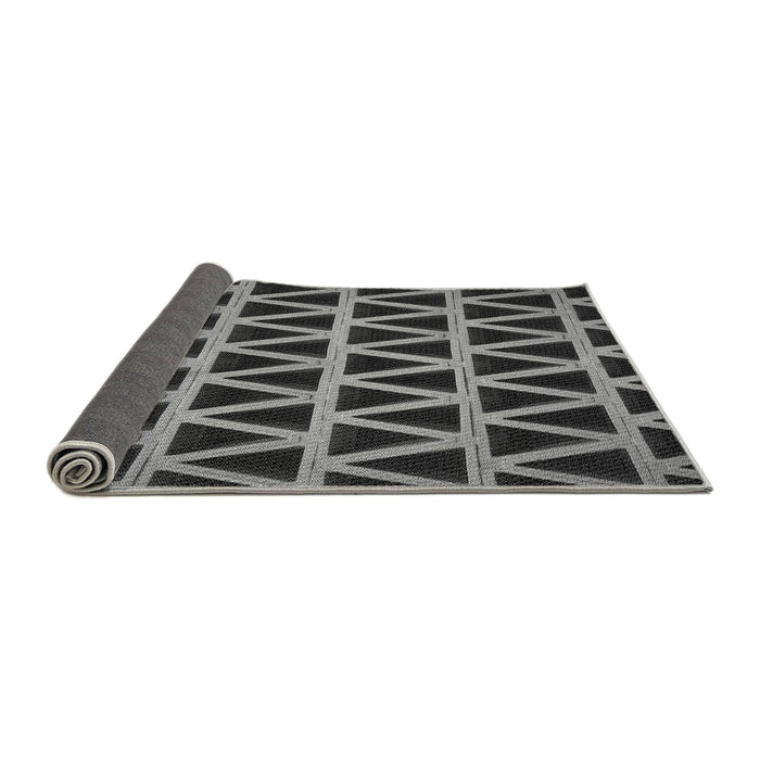 Thickness of Patterned Charcoal Black Rug, pat1539gry