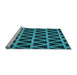 Sideview of Machine Washable Transitional Deep Teal Green Rug, wshpat1539lblu