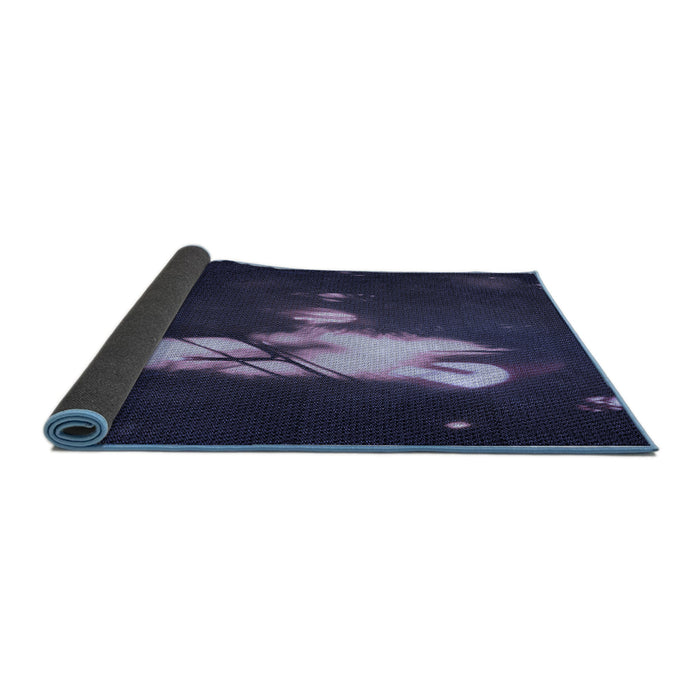 Thickness of Patterned Night Blue Rug, pat154blu