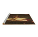 Sideview of Machine Washable Transitional Saddle Brown Rug, wshpat154brn