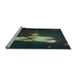 Sideview of Machine Washable Transitional Sea Green Rug, wshpat154lblu