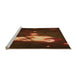 Sideview of Machine Washable Transitional Mahogany Brown Rug, wshpat154org