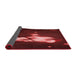 Thickness of Patterned Maroon Red Rug, pat154rd