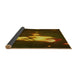 Thickness of Patterned Black Brown Rug, pat154yw