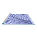 Sideview of Machine Washable Transitional Blue Rug, wshpat1540blu