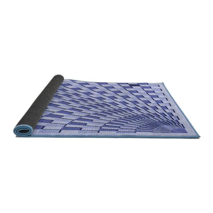 Thickness of Patterned Blue Rug, pat1540blu