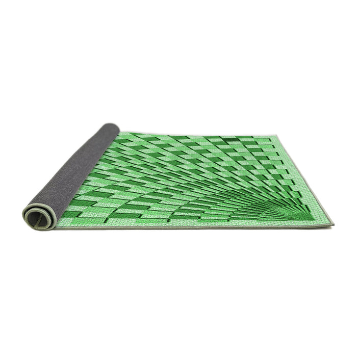 Thickness of Patterned Jade Green Rug, pat1540grn