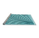 Sideview of Machine Washable Transitional Blue Rug, wshpat1540lblu