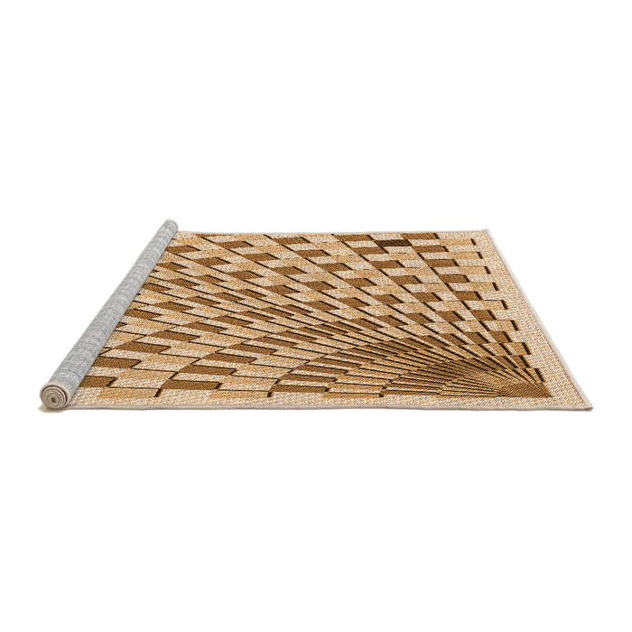 Sideview of Machine Washable Transitional Brown Gold Rug, wshpat1540org