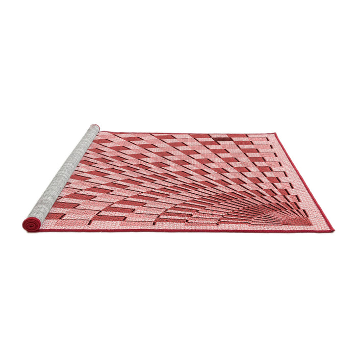 Sideview of Machine Washable Transitional Red Rug, wshpat1540rd