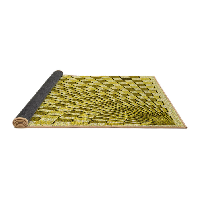 Thickness of Patterned Dark Golden Brown Rug, pat1540yw