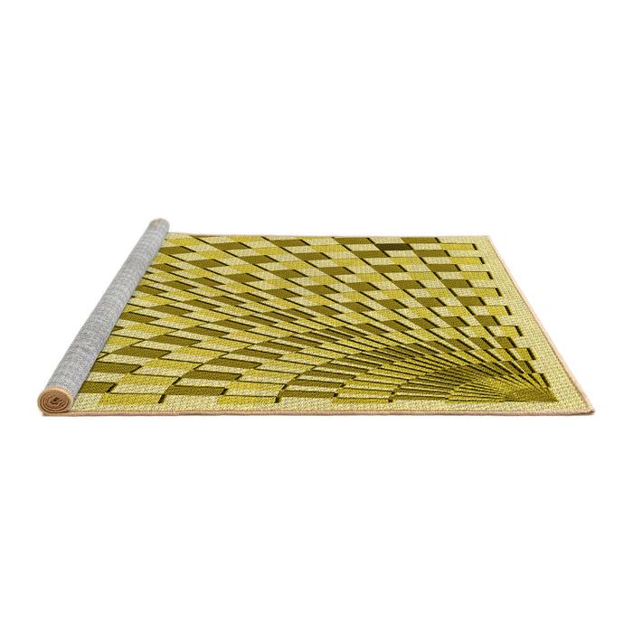 Sideview of Machine Washable Transitional Dark Golden Brown Rug, wshpat1540yw