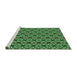 Sideview of Machine Washable Transitional Green Rug, wshpat1543grn