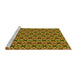 Sideview of Machine Washable Transitional Yellow Rug, wshpat1543yw